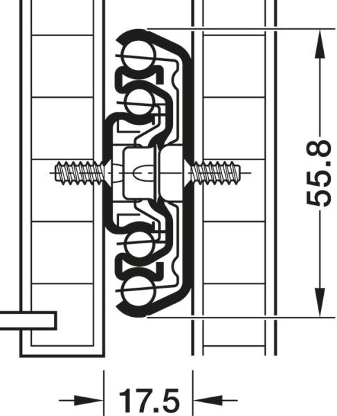 Schubladenführung bis 129kg, Vollauszug, Stahl, seitliche Montage